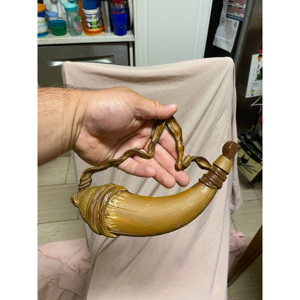 Sexton USA Cast Metal Powder Horn Patriotic American Wall Hanging #576